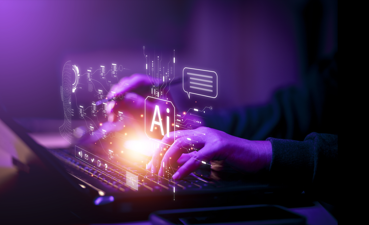 AI technology, businessperson talking with an intelligent AI using an artificial intelligence robot developed by OpenAI, Artificial Intelligence.